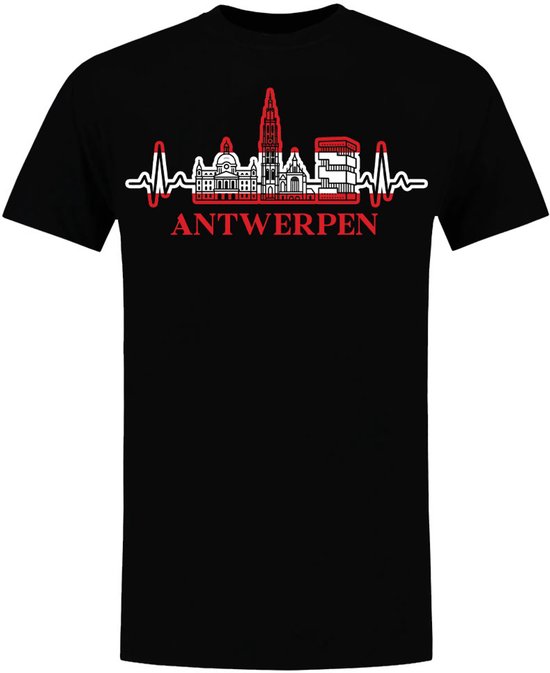 Antwerpen Hartslag Heren T-shirt - antwerpen skyline - antwerp - anvers - shirt