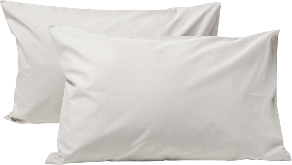 Homescapes Kinder Kussensloop 40x60 cm – Set van 2 – Uni Grijs – Egyptisch Katoen – OEKO-TEX®