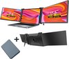 Portable Monitor Triple - Full HD - Geschikt Voor 15” / 18,1” Tri-Screen - Laptop Scherm Uitbreider - Inclusief Beschermhoes en Kabels