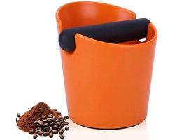 Vitdipy - Uitklopbak - Afklopbak - Knockbox - Uitklopbak voor Koffie en Espresso - Steel knocking box - Uitkloplade - Koffiemachine - Accessoires - RVS - Oranje kleur