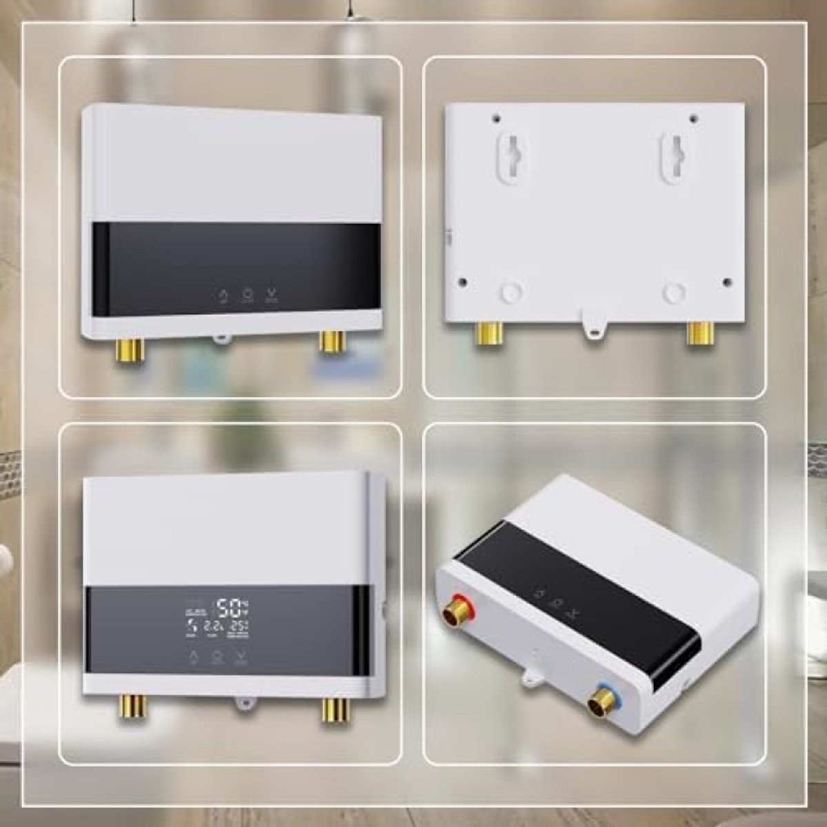 thumbnail: Doorstroomboiler 6000W Elektrisch Met LED Display - Direct Warm Water Voor Keuken, Badkamer En Douche
