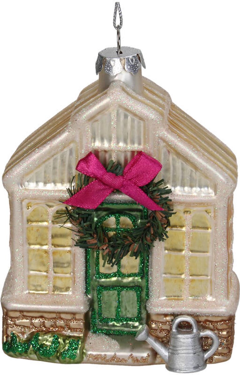 HD Collection glazen kerstornament kerst hanger greenhouse 13.5 cm