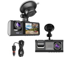 Gloovon® - Dashcam - 1080 HD - Voor & Achter Camera - Loop Opname - G Sensor - Parkeermonitor - Dashcam Auto - Nachtzicht - Zwart
