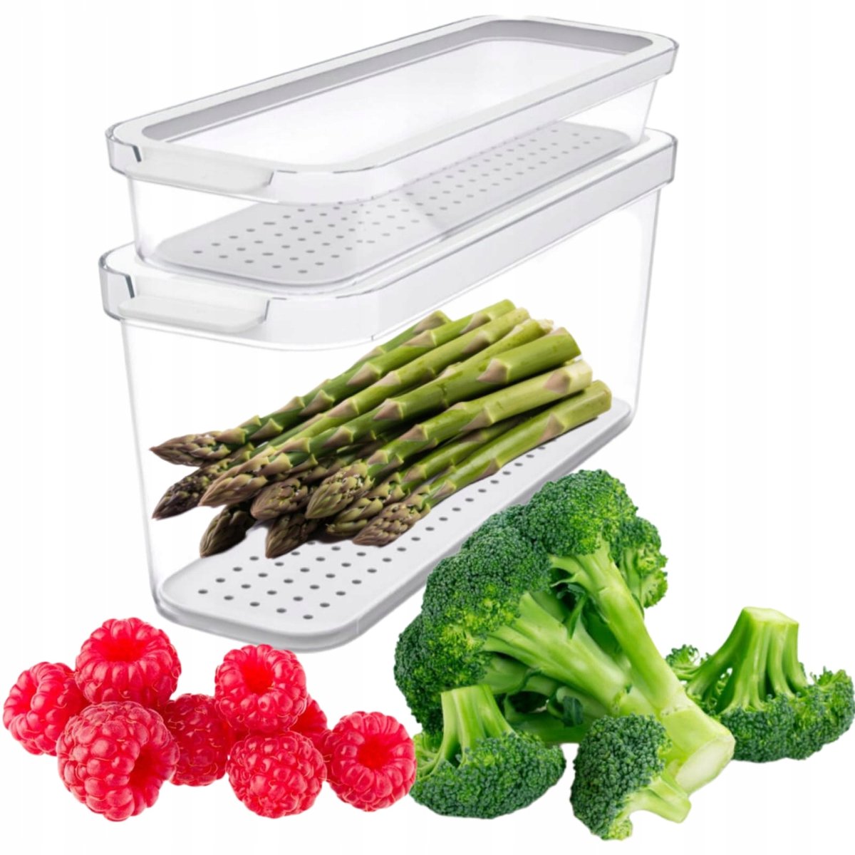ROTHO CAUMA Set: 2x Luxe Opbergdozen voor Koelkast & Kast (1.15L/2L)