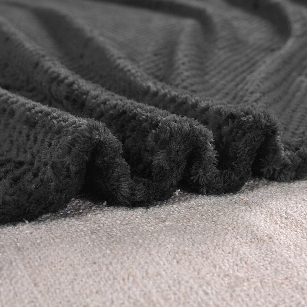 DecoKing Henry Deken 160x200cm - Zacht & Warm - Antracietgrijs
