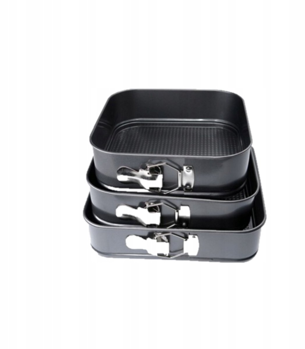 Set van 3 bakvormen met antiaanbaklaag - 24/26/28cm