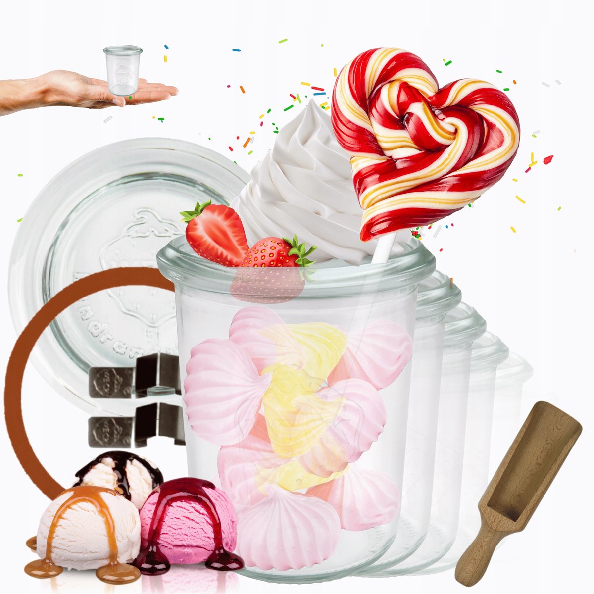 Weck Potten 160ml met Glazen Deksel, Rubber & Clips - 6 Stuks