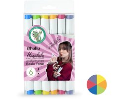 foto van Valerie | Creachick X Ohuhu Alcohol markers Brush & chisel set van 6 – Basic Tone