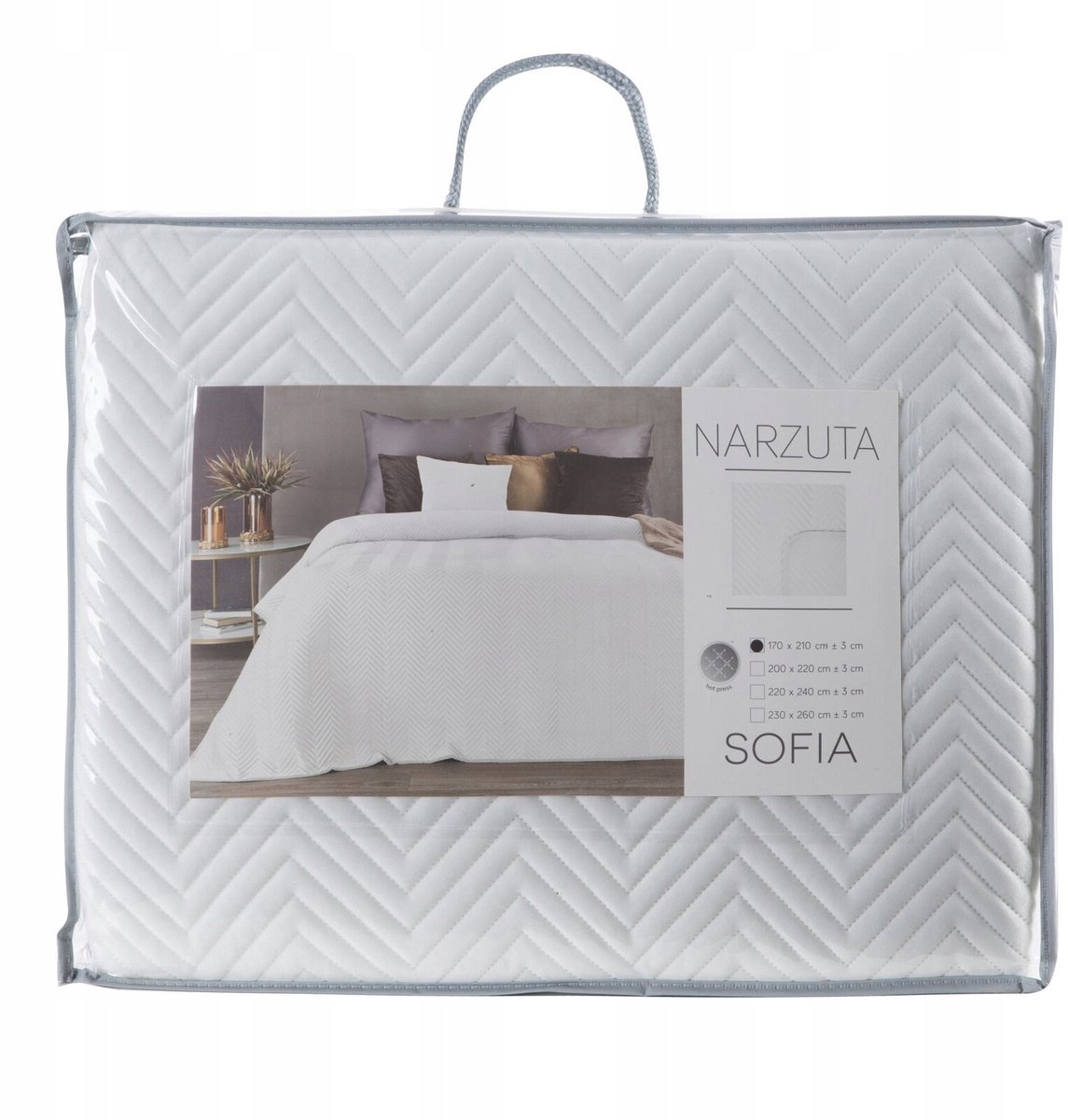 Welurowa Narzuta Pikowana Sofia 170x210 - Elegant Wit