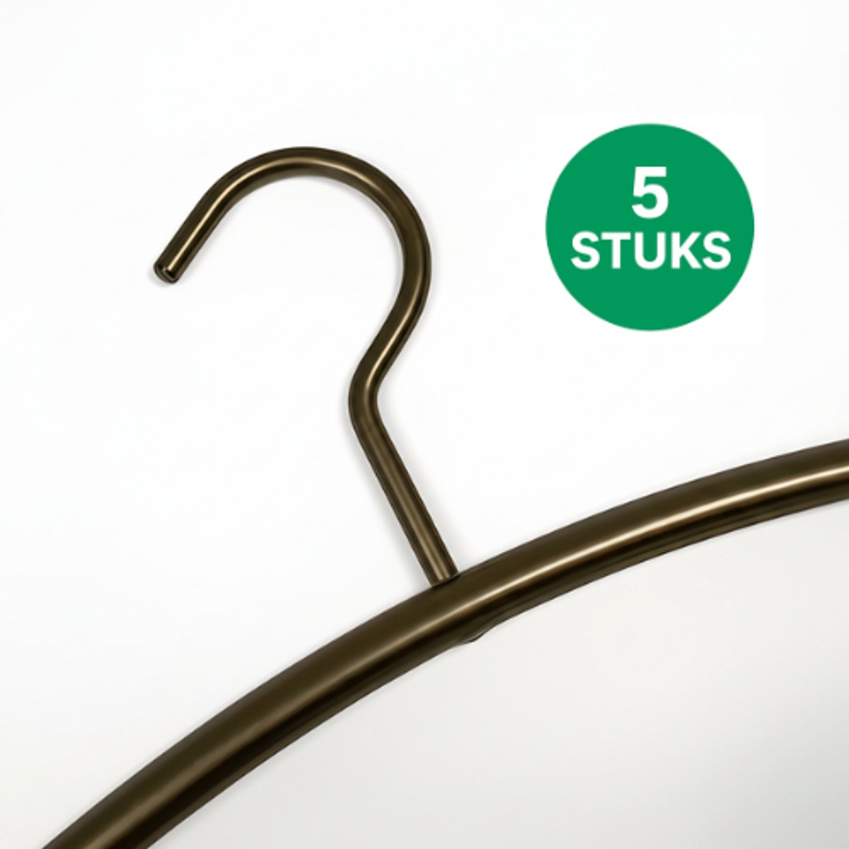 Metalen kledinghangers - Brons - 5 stuks - gepoedercoat