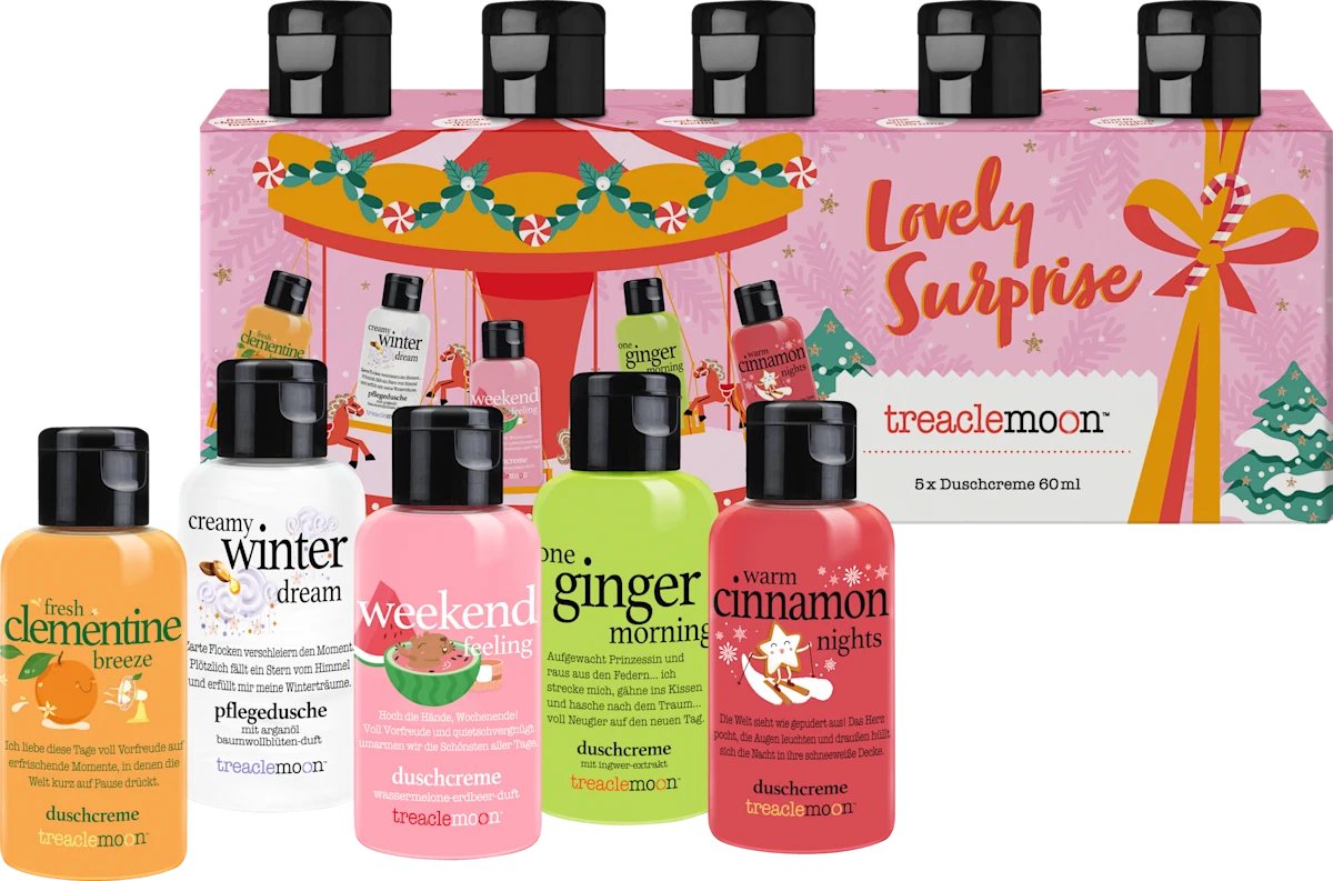 Treaclemoon Geschenkset Lovely Surprise | 5-delige Douchegel set | Kerst | Sint