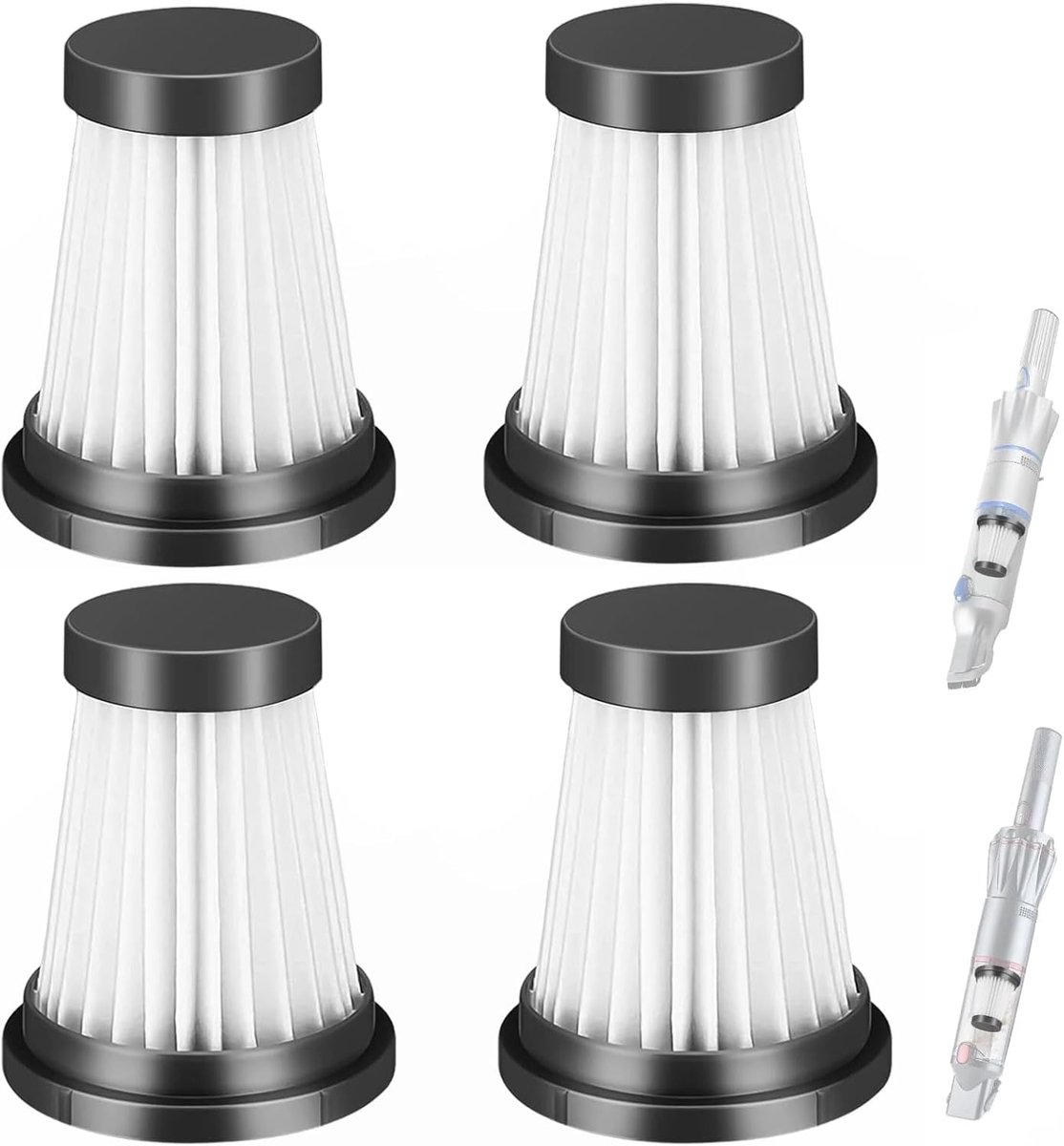 4-delige HEPA Filterset - Geschikt voor Moosoo K12/K12 Pro/K13, Genius Invictus One 1.0/2.0, Foxnovo 13KPA Handstofzuigers