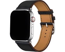 Innerlight® Lederen bandje geschikt voor Apple Watch - Zwart - 38mm/40mm/41mm - PU Leer bandje geschikt voor Apple Watch - Geschikt als Apple Watch bandje voor Series 1/2/3/4/5/6/7/8/9/10 42mm/11 42mm/SE