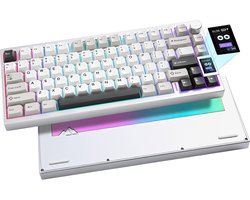 Yunzii AL80 - Zilver - Aluminium Mechanisch Draadloos Toetsenbord - 75% - Qwerty - Gaming Keyboard - RGB Lichten - Cacao Cream V2 Switch