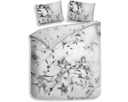 Heckettlane Dekbedovertrek Katoen Satijn Berta - Dove Grey - 100% Katoen-Satijn - Dekbedovertrek 260x200/220cm - Lits Jumeaux Extra Breed - Berlijn