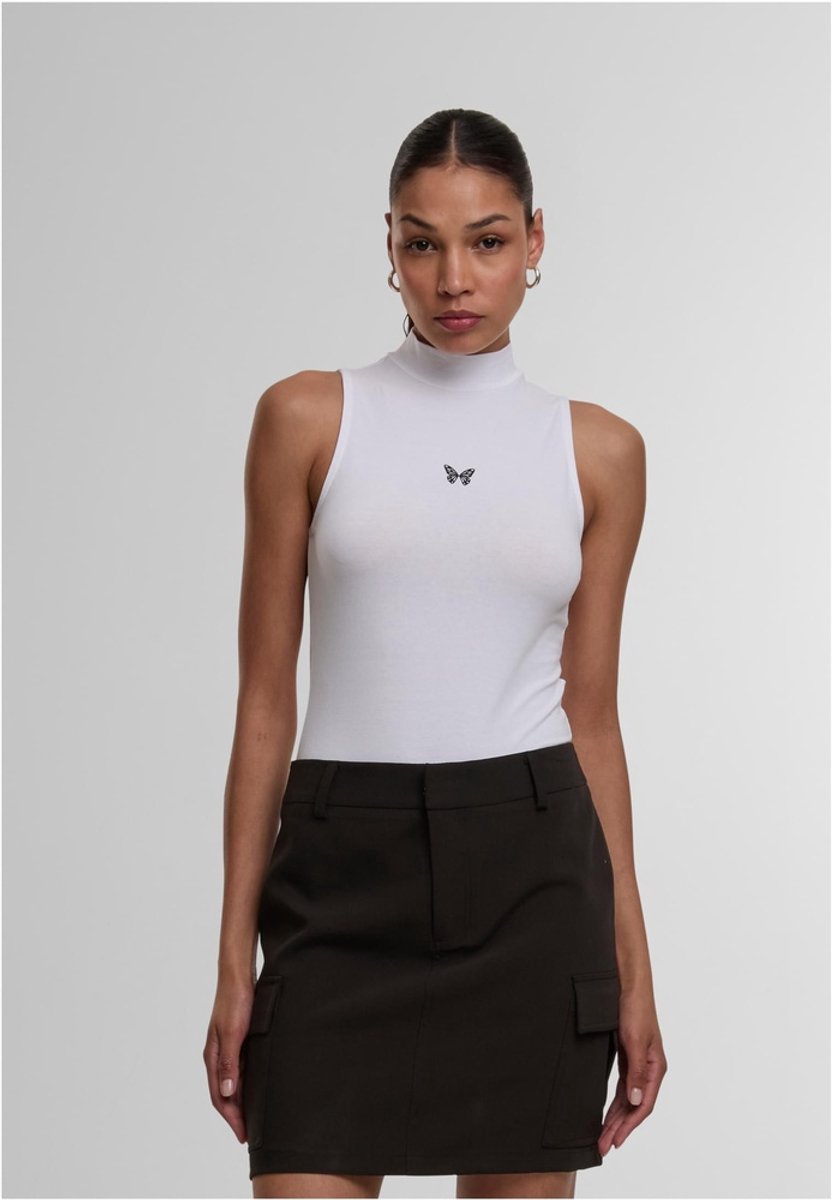Miss Tee Damen Fly Away Ladies Sleeveless Turtleneck Body MST332 -L Wit