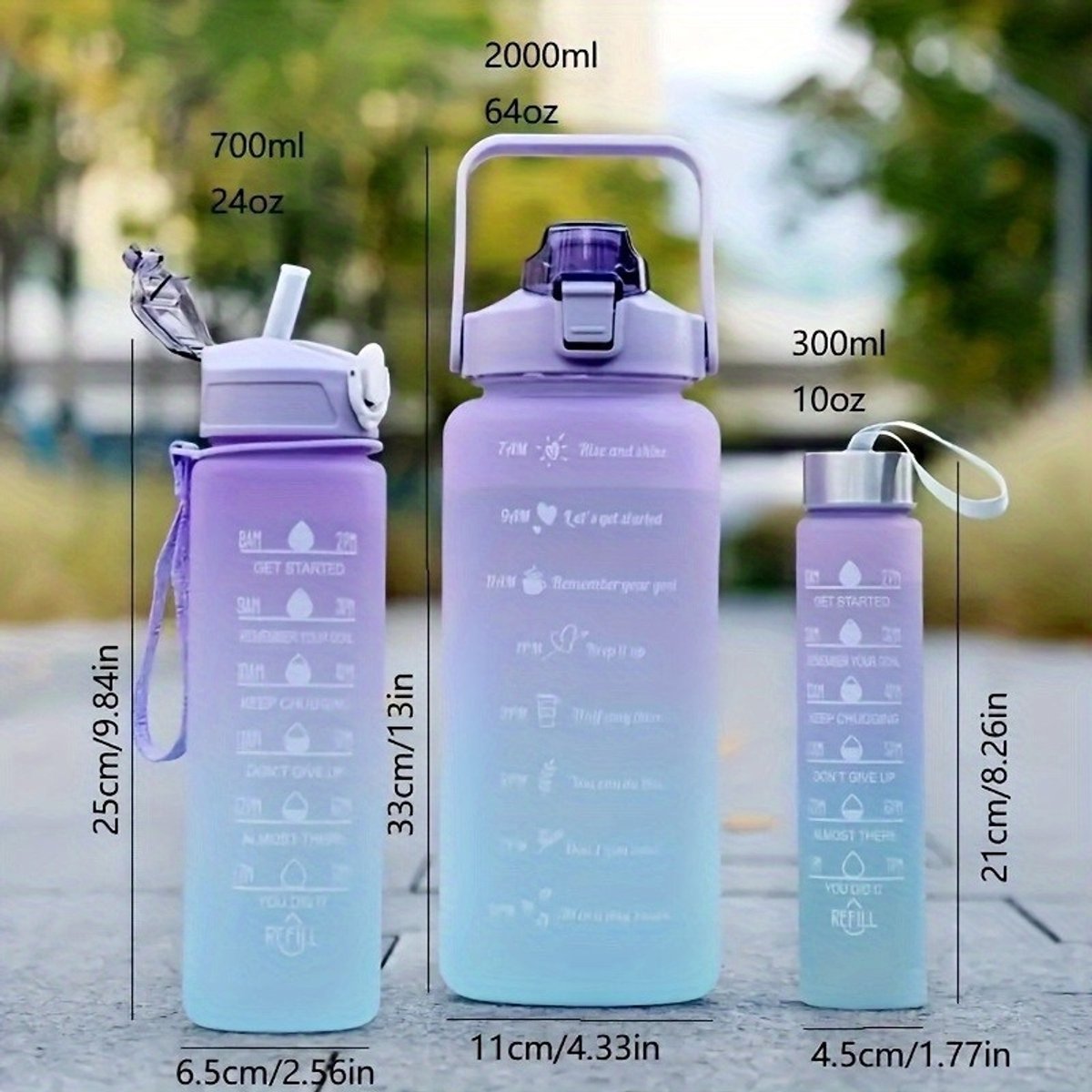 Grote Draagbare PC-Waterbeker Set met Rietje – Ideaal voor Reizen, Fietsen & Cadeau”