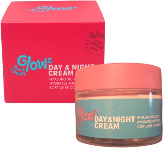 Glowz Dag- & Nachtcrème - met Hyaluronzuur | 1x 50ml - Verzorgt