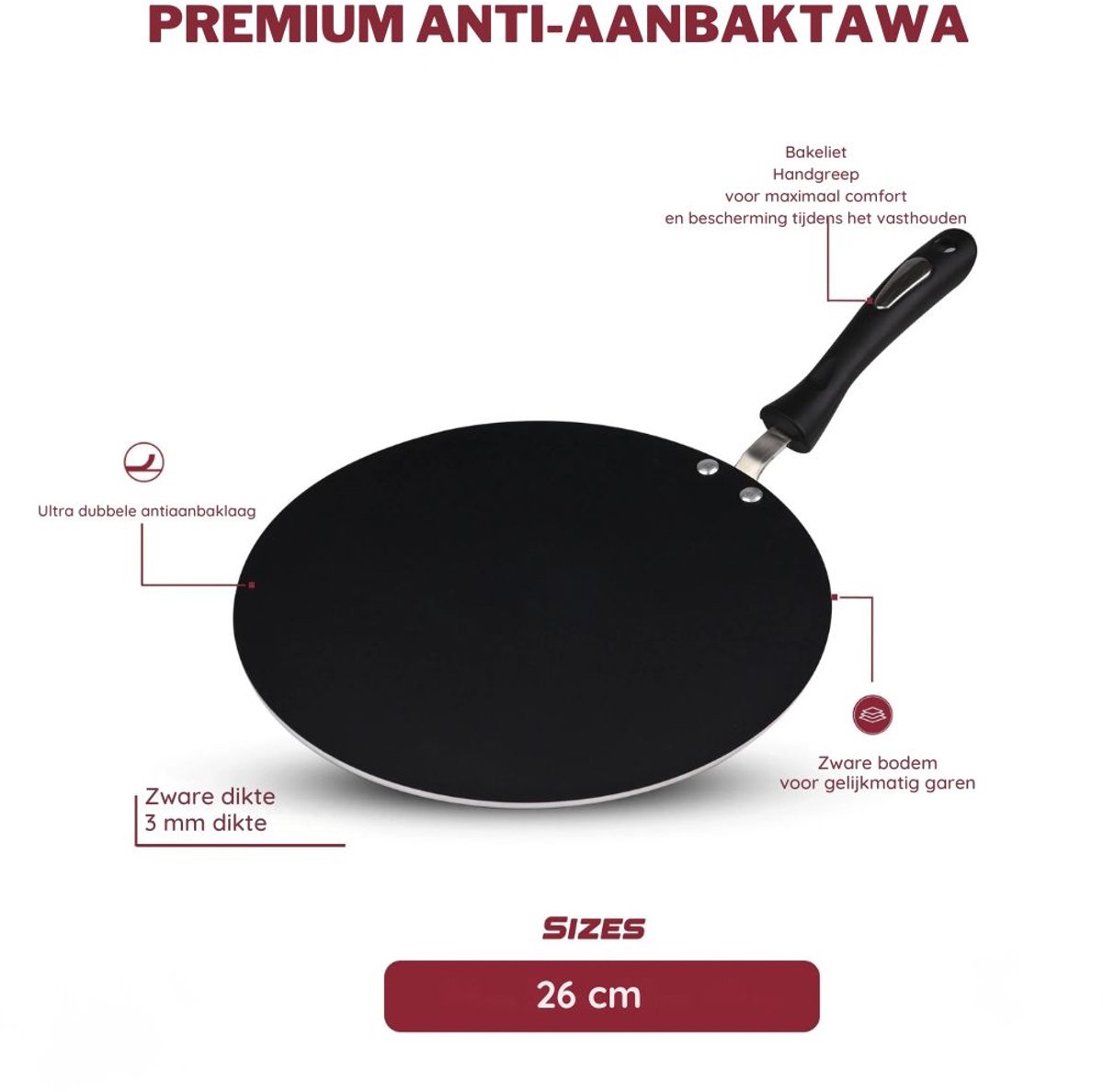 Ananatha Platte Tawa - Pannenkoekenpan - Indian Food Store