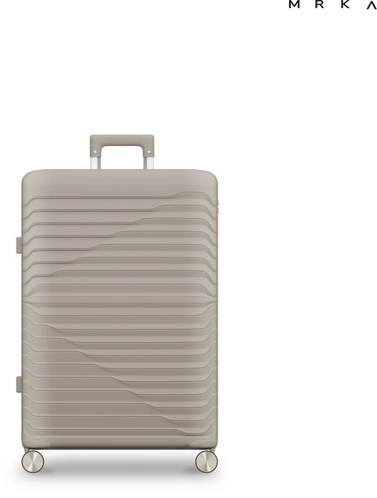 MRKA® Vienna - Valise Medium (M) - Valise en polypropylène - Taupe - Serrure TSA - Roues pivotantes à 360° - 59 x 42 x 25 cm - 62 L