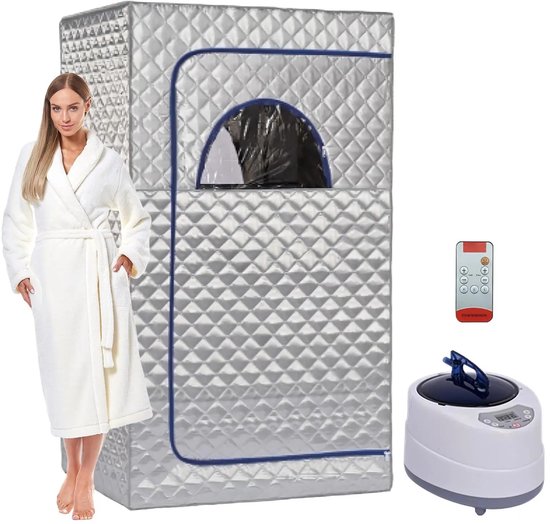 TrendWave 9-Snelheids Draagbare Stoomsauna – 1000 W Full Body Home Spa met 2 L Stoomgenerator – Opvouwbare Persoonlijke Sauna Tent