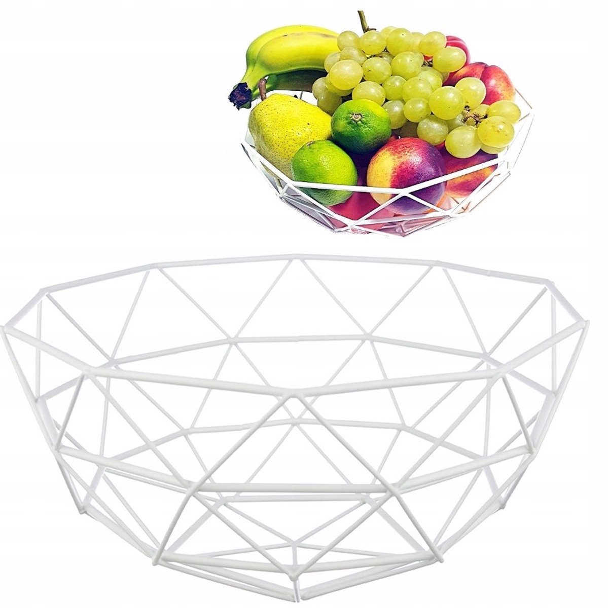 Brunbeste Fruitmand 28,5 cm Wit - Stijlvolle Keuken Organizer