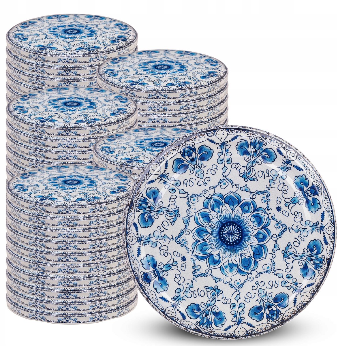 50x Twist-Off Deksels voor Potten FI82 - 6-Sluitingen - Wit/Blauw