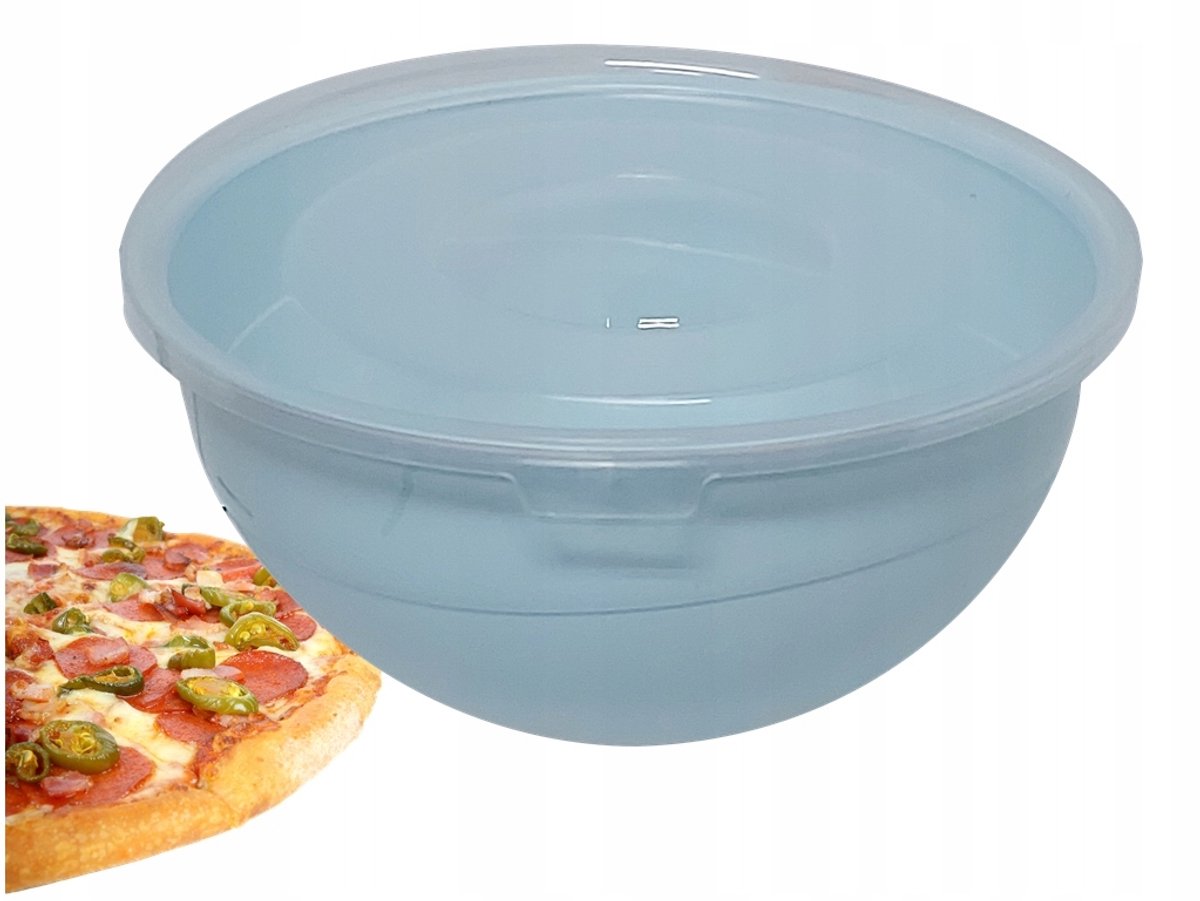 Kunststof Keukenschaal met Deksel 5L Wit Blauw