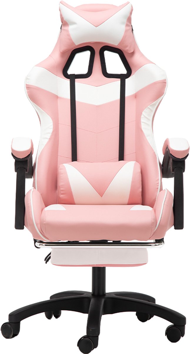 GOTAGEE Ergonomische Gamingstoel Met Lendensteun Wit-Roze - afbeelding 3
