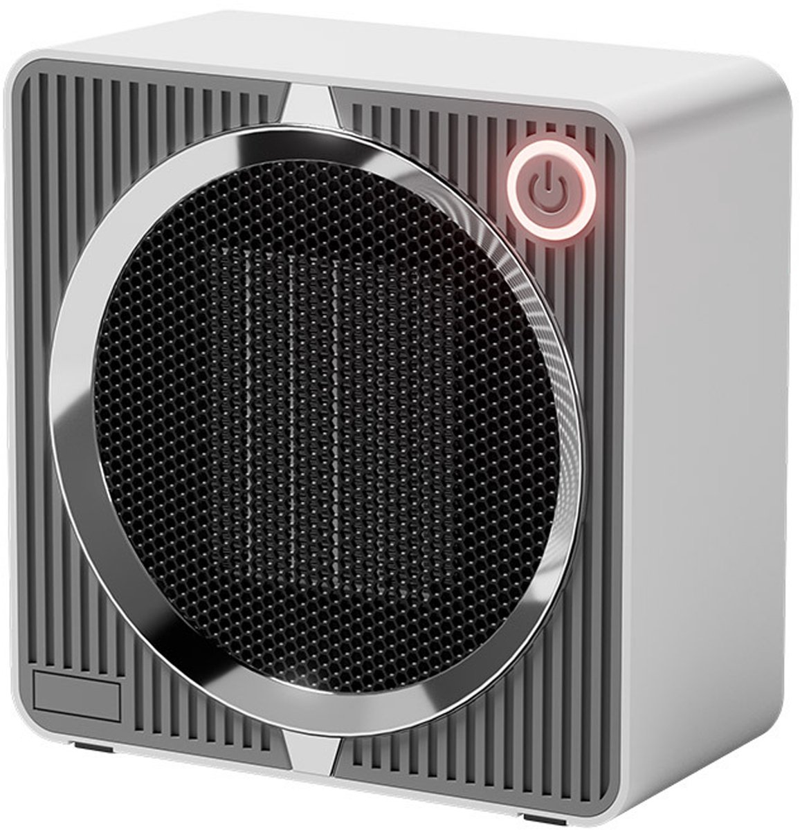 QTTVBTNA - Elektrische kachel - Kleine Warmteventilator - PTC Verwarming 500W - Snelle Verwarming & 180° Luchtcirculatie - Veilig & Stil – Plug-in Verwarmingsapparaat - Wit - 13.5x13.5x6.5cm - 1 stuk
