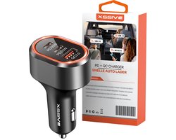 Xssive - Autolader 50W - 3 Poorten Snellader met Dubbele USB-C (30W PD) - Auto Oplader 12V/24V - USB Lader Auto