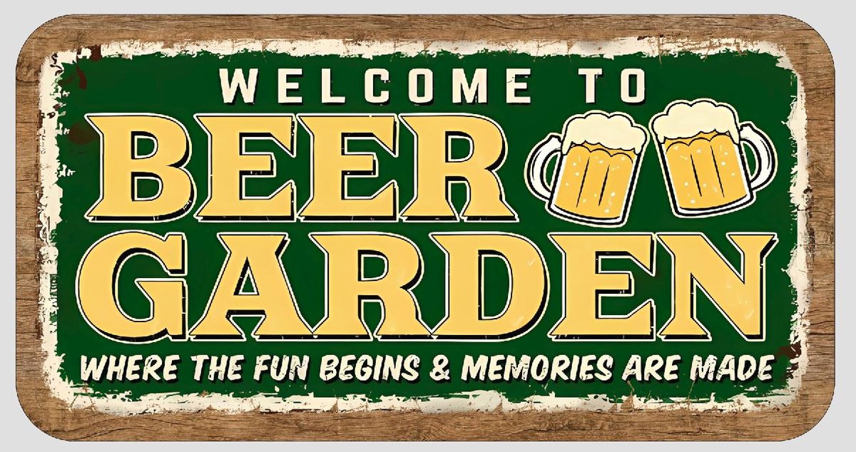 Houten tekstbord "Beergarden"