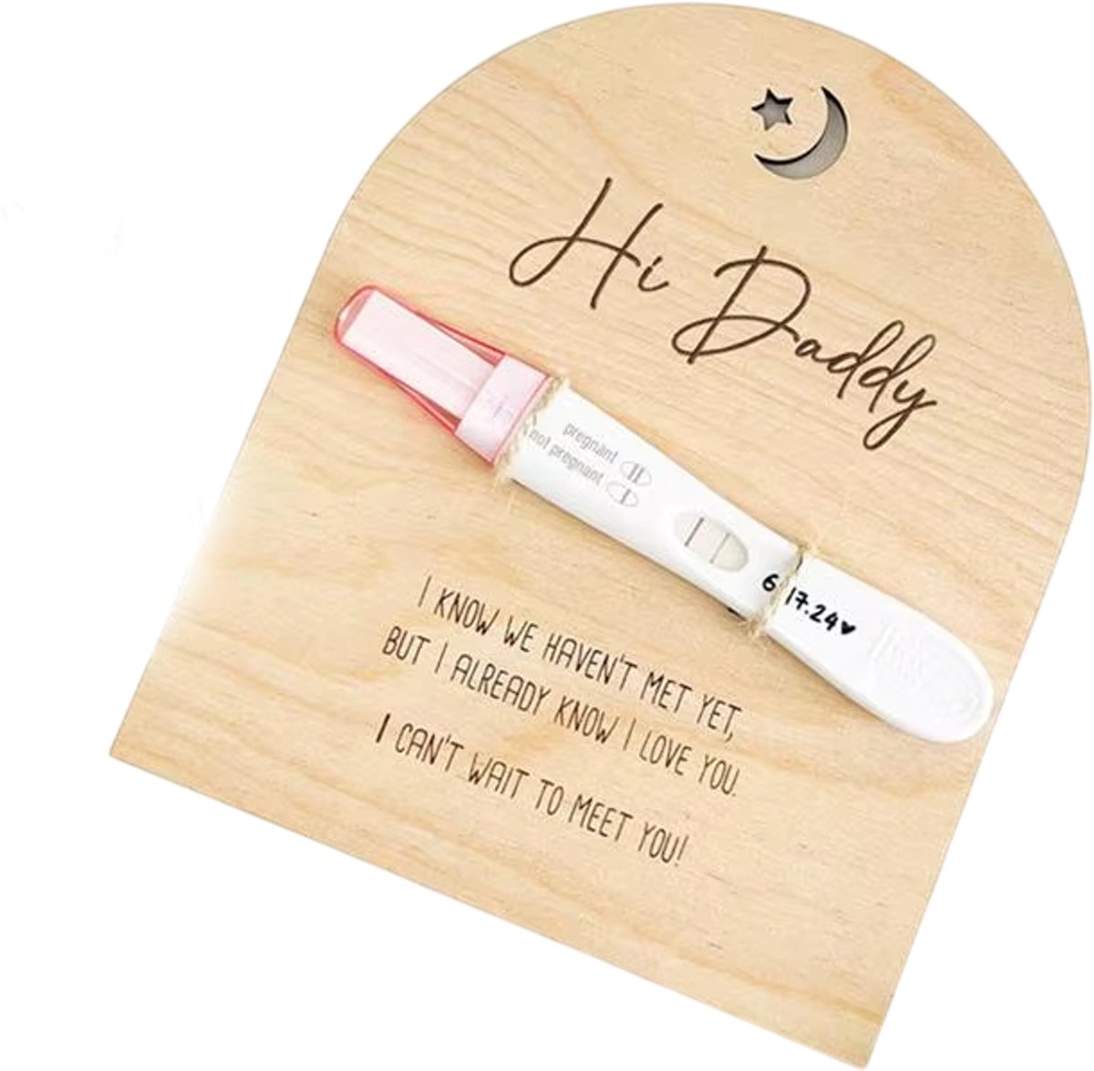 Houten zwangerschapsaankondigingsbord voor papa – “Hi Dad” baby verrassing, creatieve zwangerschap onthulling voor echtgenoot – cadeau aanstaande vader, baby aankondiging bord