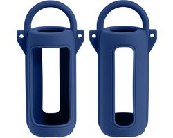 Beschermhoes geschikt voor JBL Grip Bluetooth Speaker - Met Draaghendel, Draagriem en Karabijnhaak - Meerdere Kleuren - Navy Blauw - Schokbestendig - Krasbestendig - Siliconen - Hoesje - Case - Bescherming