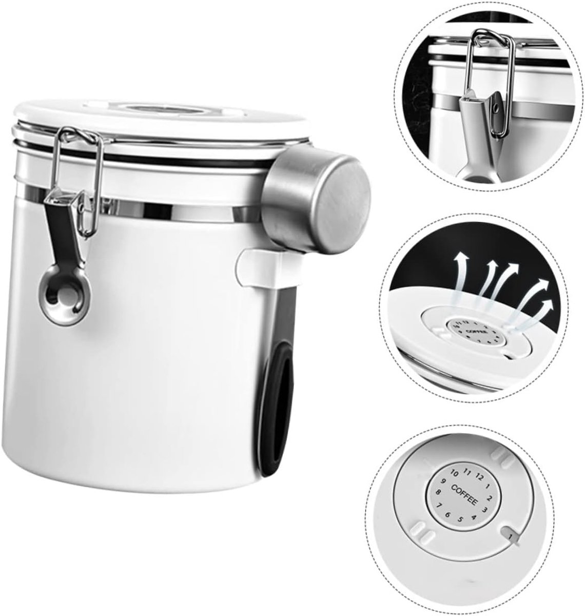 longziming -Luchtdichte Koffieopslagpot met Deksel – Glazen Voorraaddoos voor Koffiebonen, Thee en Snacks – Stijlvolle Bewaardoos voor in de Keuken, Gemakkelijk te Reinigen, Aromabehoudend Design — cadeau in Wonen & Interieur - foto 6