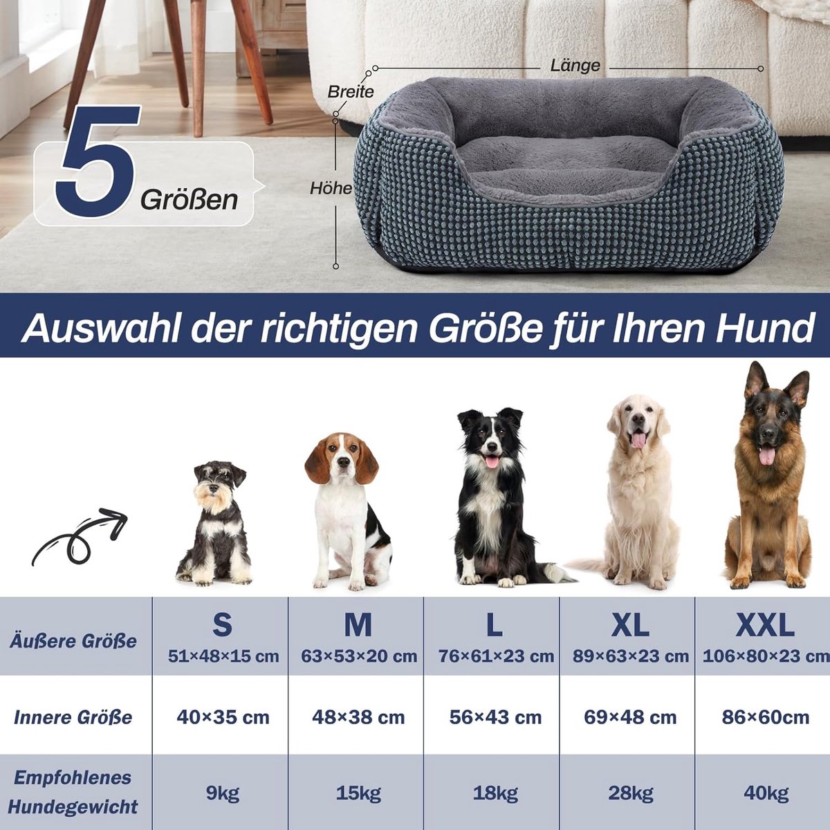 PromoHome XXL Zacht en Groot Formaat Hondenbed thumbnail 2