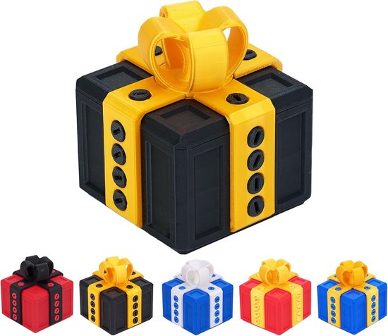 Boîte cadeau agaçante avec vis - Casse-tête à démonter - Farce surprise - Cadeau de Noël drôle - Porte-cartes hilarant - Boîte fantaisie - 1 pièce - Noir (8 cm * 8 cm)