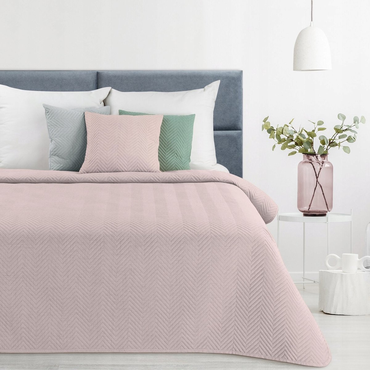 Roze Linnen Look Sprei 170x210 cm