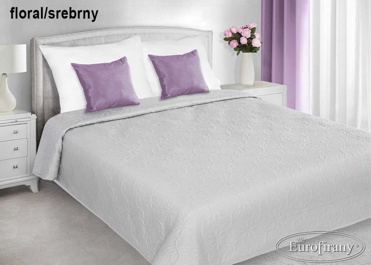 Decoratieve Bedsprei 220x240cm Bloemenprint - Satijnlook