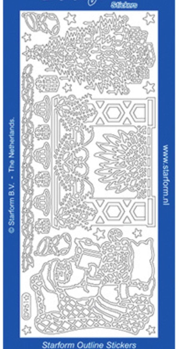 Starform stickers kersttafreel zilverkleurig