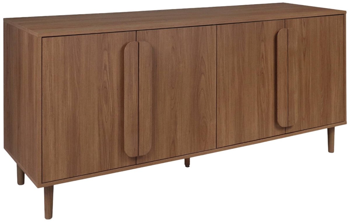 sweeek Vintage dressoir houtdecor met 4 deuren 160cm - juliana Walnoot