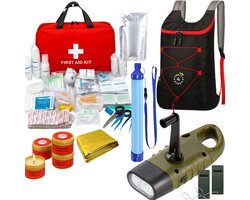 Twenty4seven® Ultieme Noodpakket voor Thuis - Survival Kit & Overlevingspakket - Oorlog, Stroomuitval & Rampen - Inc. Waterfilter, Nooddeken, Noodverlichting Etc.
