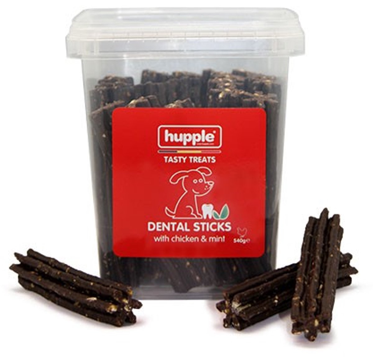 hupple dental sticks met kip en munt - hondensnack voor gebit
