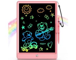Funlab Tekentablet voor Kinderen – 10 Inch – Met Stickervel – Tekenbord met LCD Scherm – Teken Tablet Kids – Grafische Tablet – Leren Tekenen – Roze