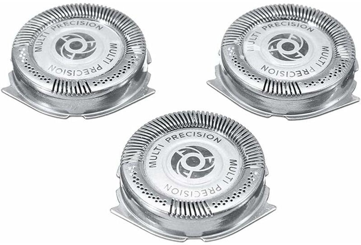 JeiibrZui SH50 - S5000 Serie - Vervangende Scheerkoppen Met Dubbellaagse Stalen Mesjes En 360-Graden Roterend Ontwerp - 3-Pack - Voor Heren - Zilver