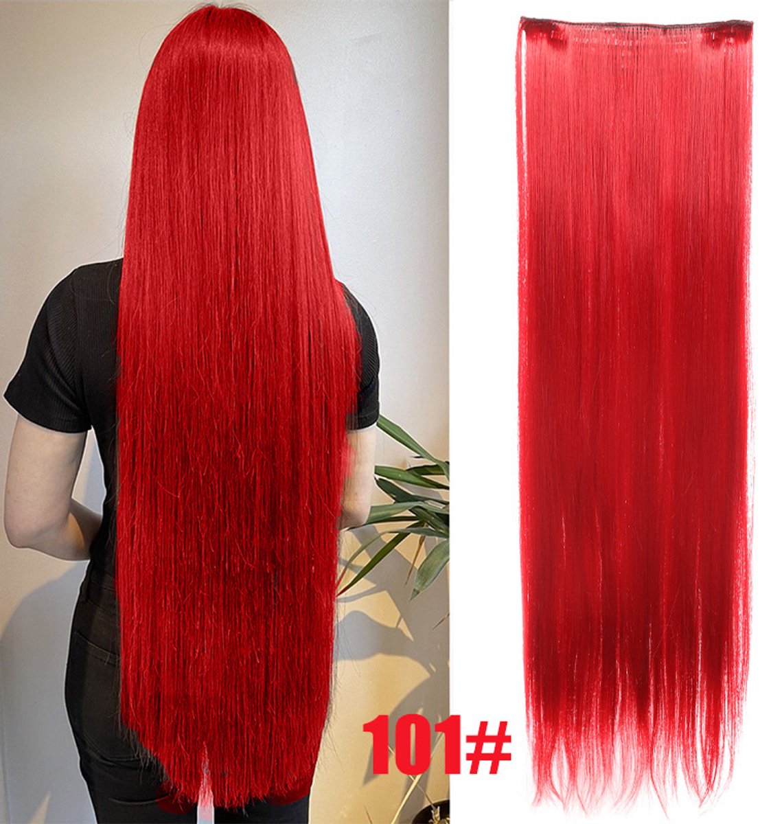 Dames synthetische haarstuk - lang stijlvol steil haar - realistisch dameshaarstuk - dagelijks te gebruiken synthetisch haar - pruik - 50CM, stijl 2
