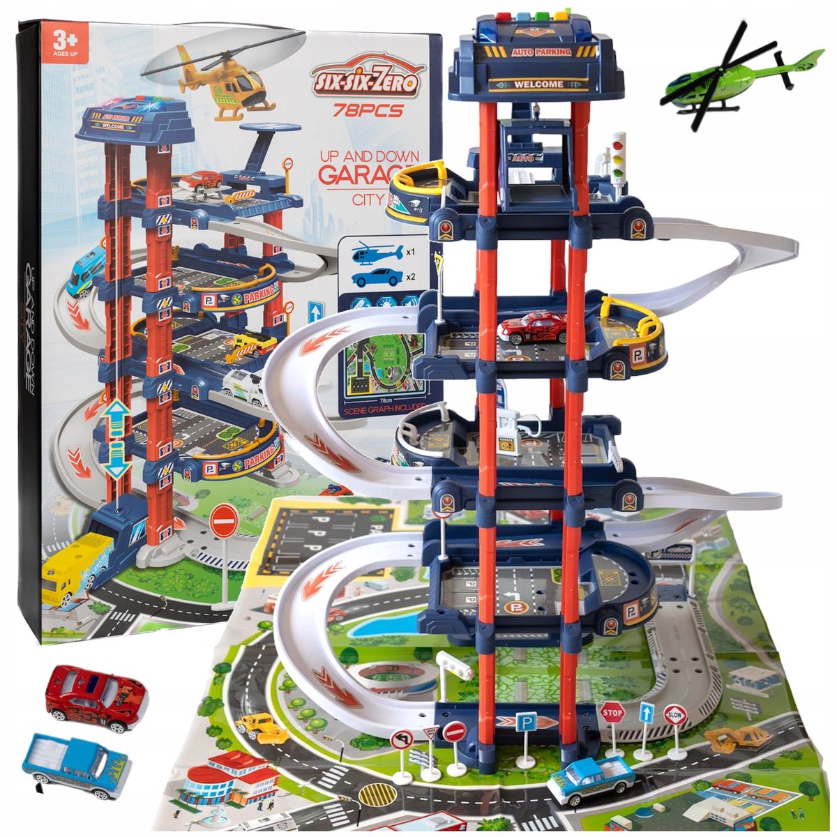 Interactieve Parkeergarage zet Lift in Helikopter - 4 Niveaus