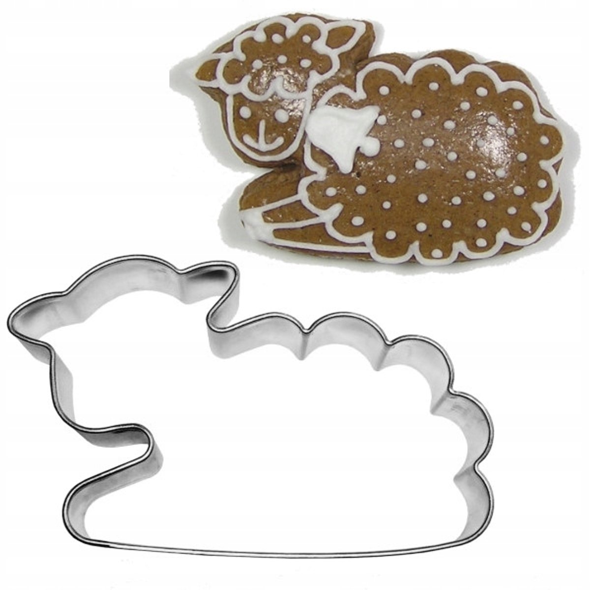 Paaslam Koekjesvorm 6,5cm - Roestvrij Staal