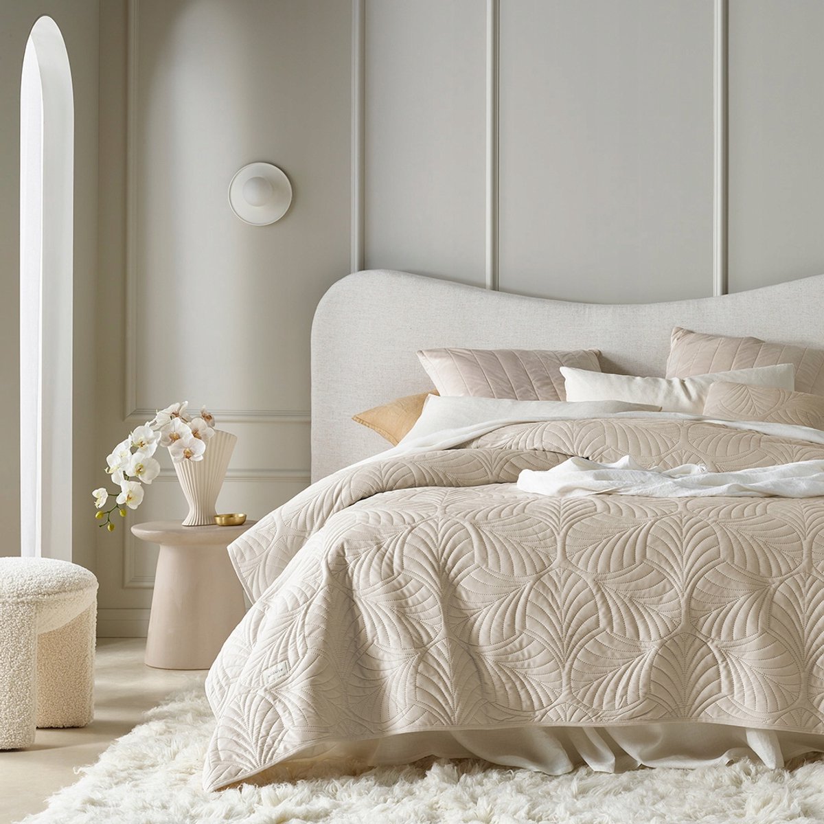 Velours Sprei 170x210 cm Feel Crème - Zacht & Stijlvol