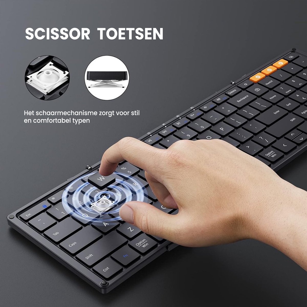 Nillkin Cube Opvouwbaar Bluetooth Toetsenbord met Touchpad Zwart | gsmpunt